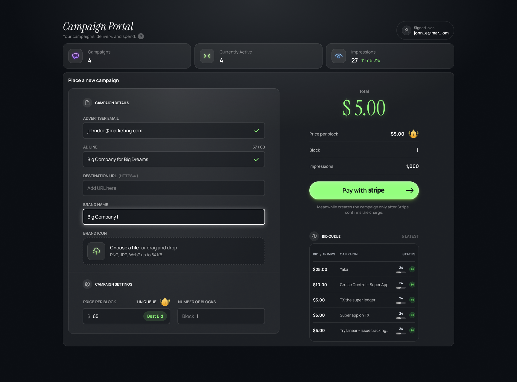 Meanwhile campaign portal